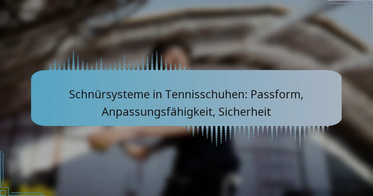 Schnürsysteme in Tennisschuhen: Passform, Anpassungsfähigkeit, Sicherheit