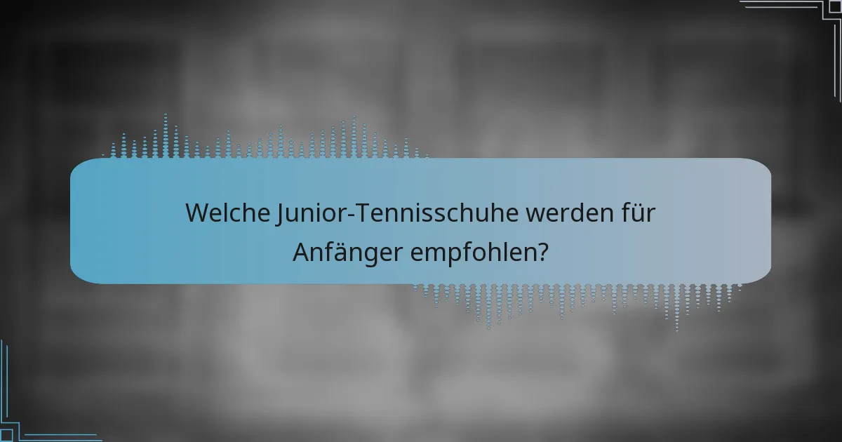 Welche Junior-Tennisschuhe werden für Anfänger empfohlen?
