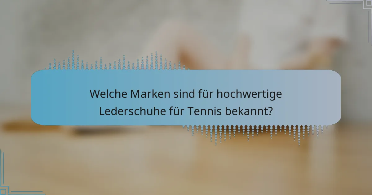 Welche Marken sind für hochwertige Lederschuhe für Tennis bekannt?