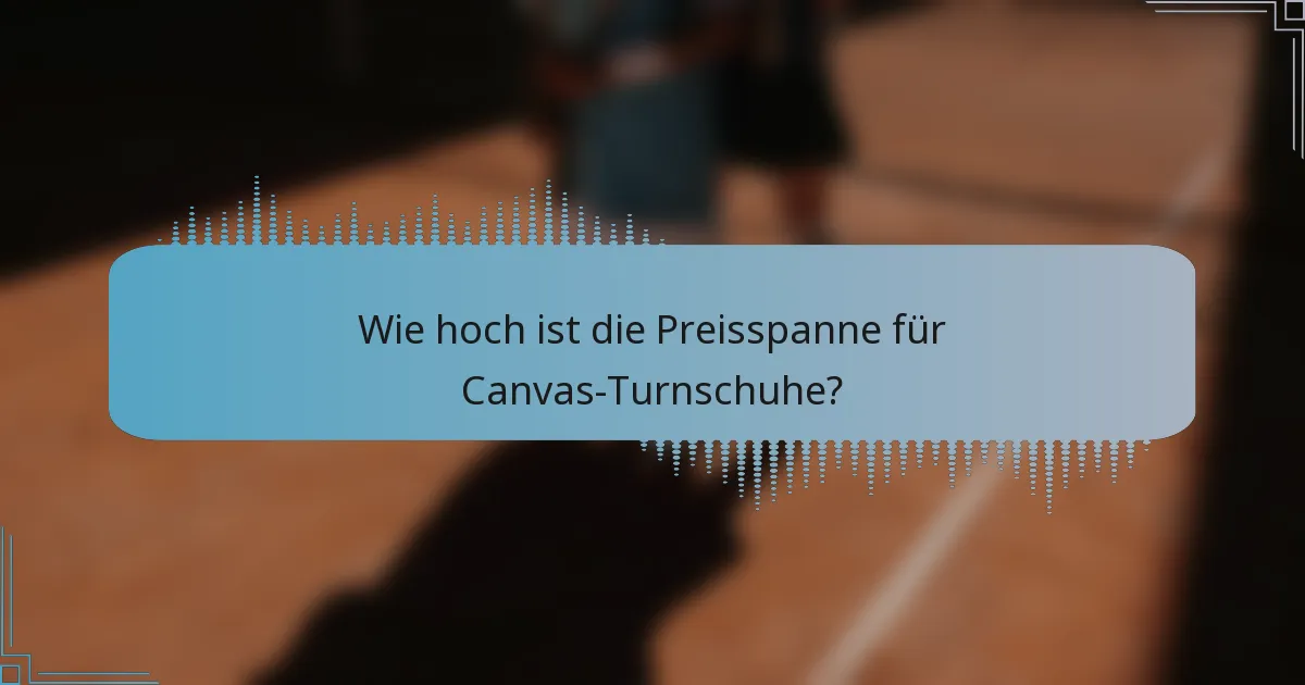 Wie hoch ist die Preisspanne für Canvas-Turnschuhe?